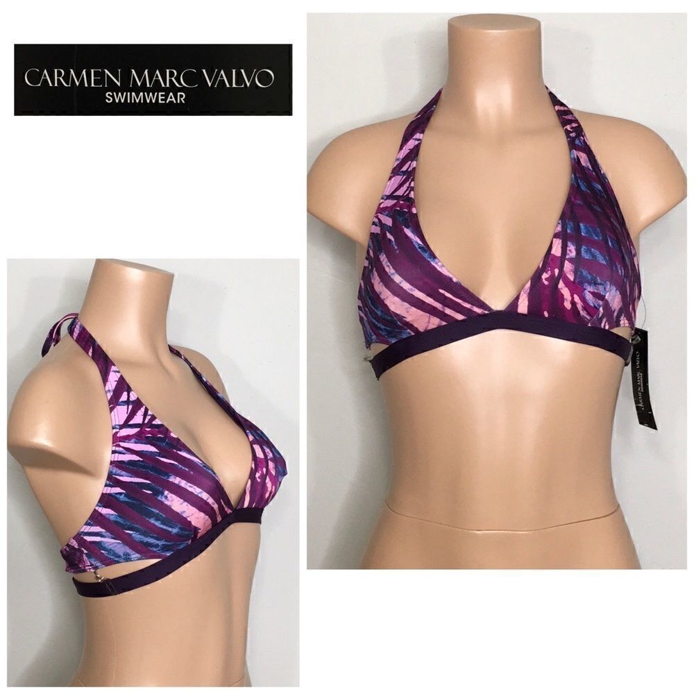 Carmen Marc Valvo purple bikini top. NWT
